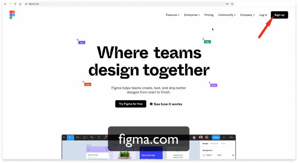 Регистрация в Figma