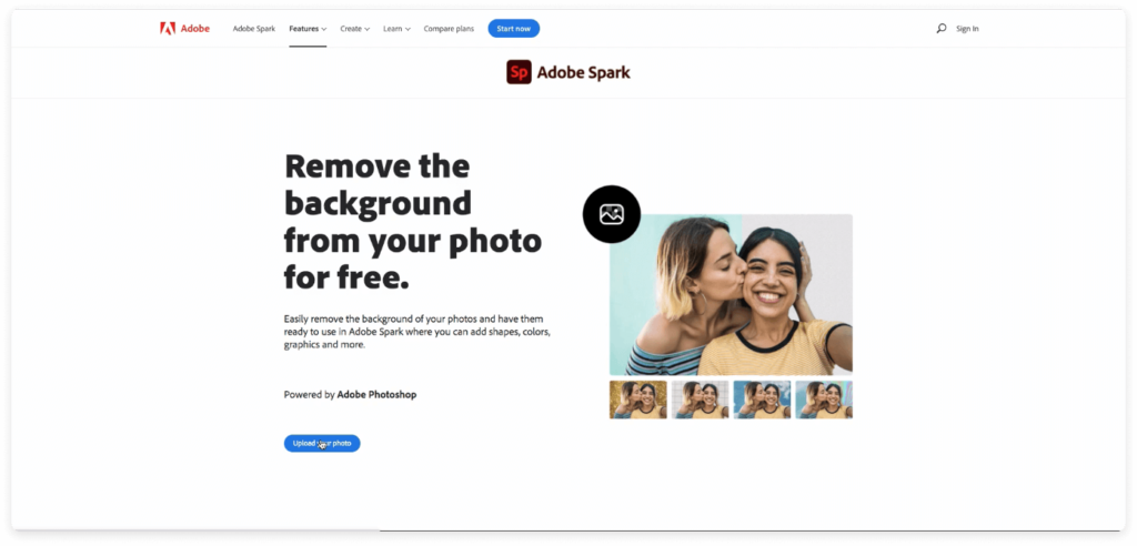 Сервис от Adobe для удаления заднего фона у картинки